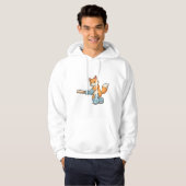 Fox als Batsman met cricket bat Hoodie (Voorkant volledig)