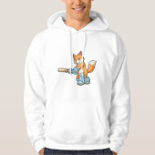 Fox als Batsman met cricket bat Hoodie (Voorkant)
