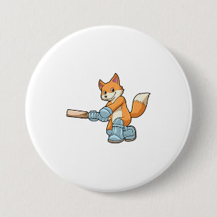 Fox als Batsman met cricket bat Ronde Button 7,6 Cm