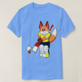 Fox als Batsman met cricket bat T-shirt (Design voorkant)
