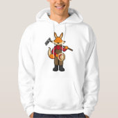 Fox als boer met rake en Pet Hoodie (Voorkant)