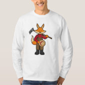 Fox als boer met rake en Pet T-shirt (Voorkant)