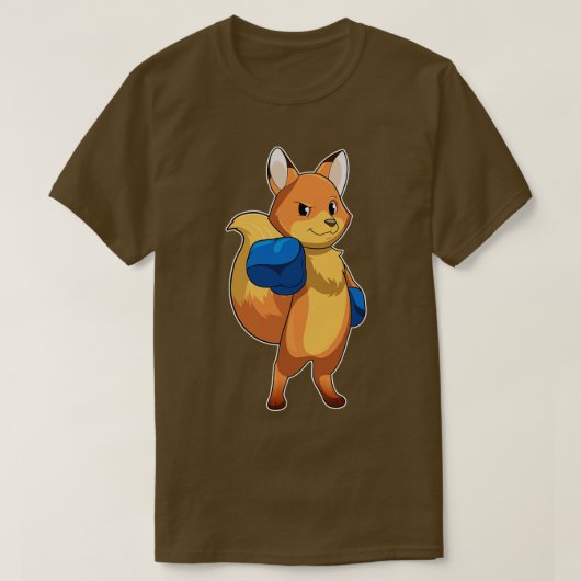 Fox als boxer met boxhandschoenen t-shirt (Design voorkant)