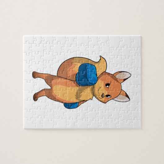 Fox als Boxer met Boxing-handschoenen Legpuzzel (Horizontaal)