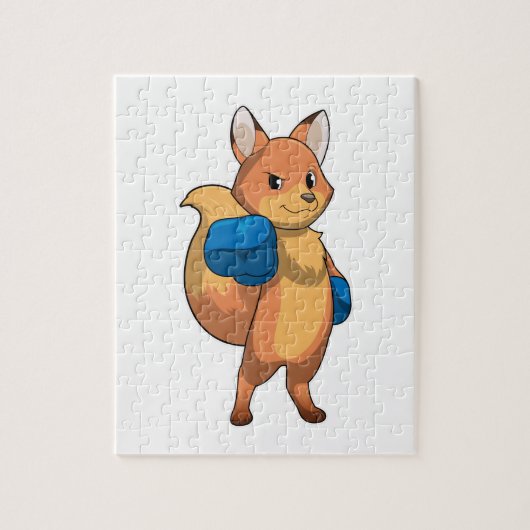 Fox als Boxer met Boxing-handschoenen Legpuzzel (Verticaal)