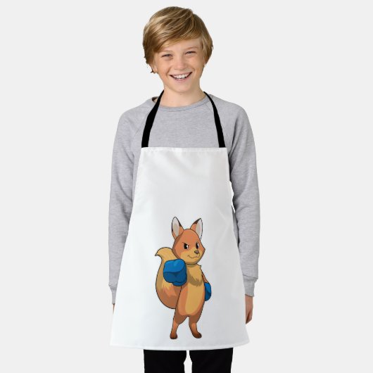 Fox als Boxer met Boxing-handschoenen Schort (Gedragen)