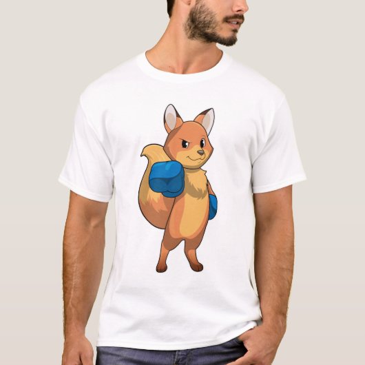 Fox als Boxer met Boxing-handschoenen T-shirt (Voorkant)