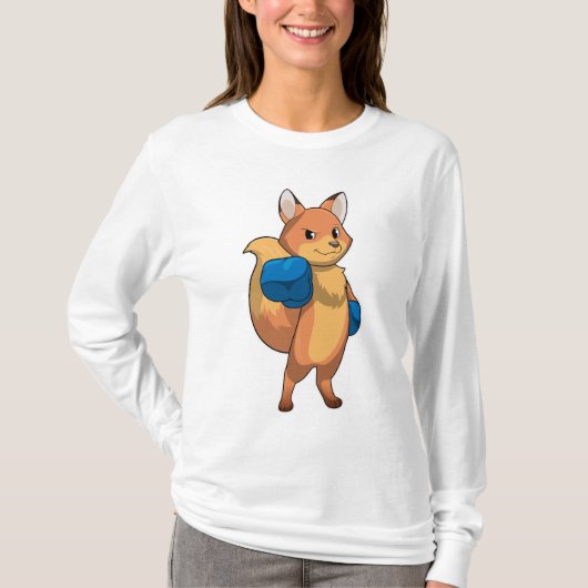 Fox als Boxer met Boxing-handschoenen T-shirt (Voorkant)