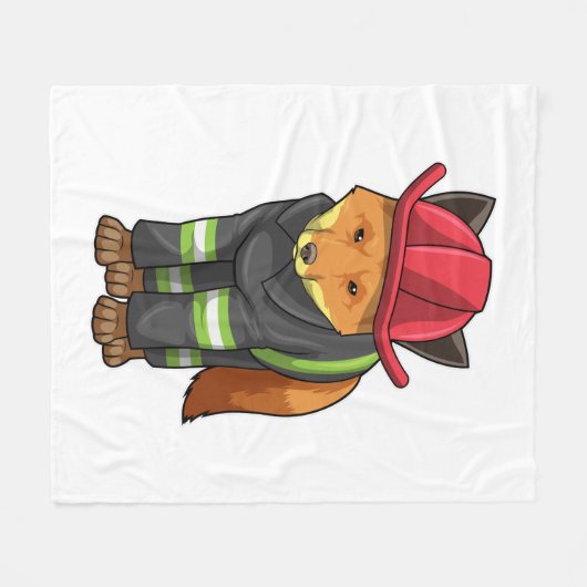Fox als brandweerman met Helmet Fleece Deken (Voorkant (Horizontaal))