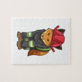 Fox als brandweerman met Helmet Legpuzzel (Horizontaal)