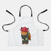 Fox als brandweerman met Helmet Schort (Voorkant)