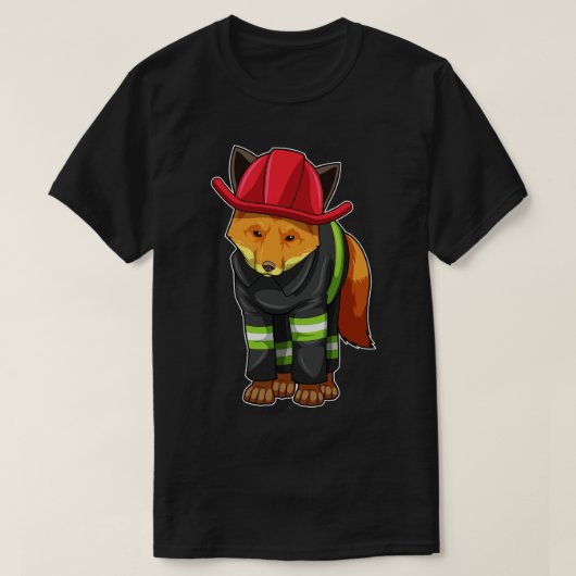 Fox als brandweerman met Helmet T-shirt (Design voorkant)