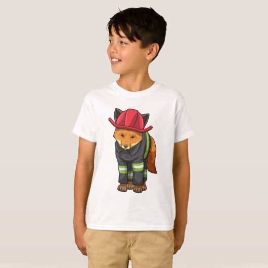 Fox als brandweerman met Helmet T-shirt (Voorkant volledig)
