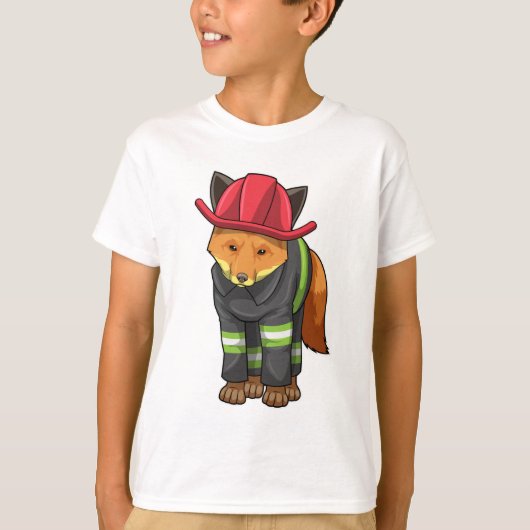Fox als brandweerman met Helmet T-shirt (Voorkant)