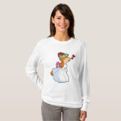 Fox als Bride met bruiloft-jurk en bloem-worstel T-shirt (Voorkant volledig)