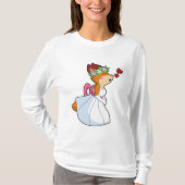 Fox als Bride met bruiloft-jurk en bloem-worstel T-shirt (Voorkant)