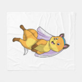 Fox als Bride met Veil Fleece Deken (Voorkant (Horizontaal))