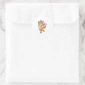Fox als Bride met Veil & Heart Ronde Sticker (Tas)