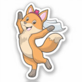 Fox als Bride met Veil & Heart Sticker (Voorkant)