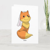 Fox als Bride met Veil Kaart (Achterkant)