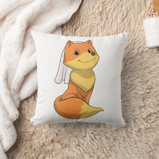 Fox als Bride met Veil Kussen (Deken)