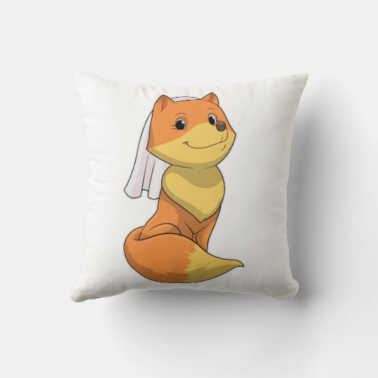 Fox als Bride met Veil Kussen (Achterkant)