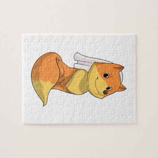 Fox als Bride met Veil Legpuzzel (Horizontaal)