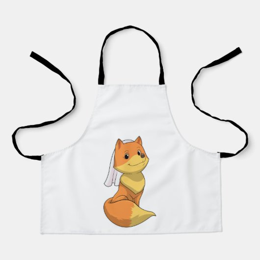 Fox als Bride met Veil Schort (Voorkant)