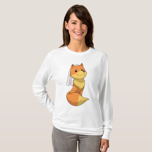 Fox als Bride met Veil T-shirt (Voorkant volledig)