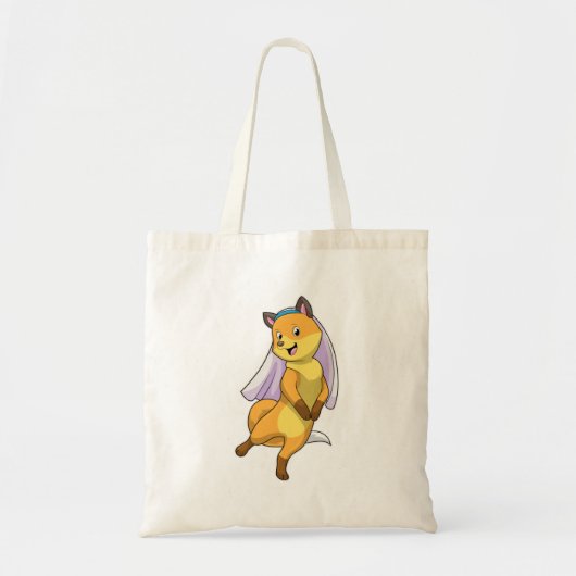Fox als Bride met Veil Tote Bag (Voorkant)