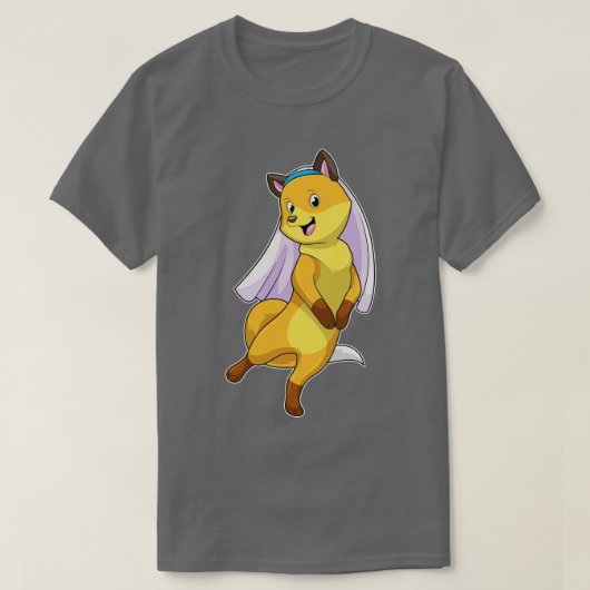 Fox als bruid met sluier 1 t-shirt (Design voorkant)