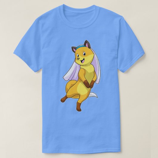 Fox als bruid met sluier 2 t-shirt (Design voorkant)