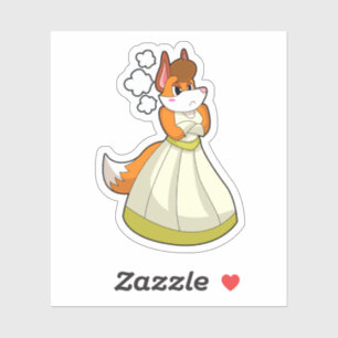 Fox als Bruid met Trouwjurk.PNG Sticker