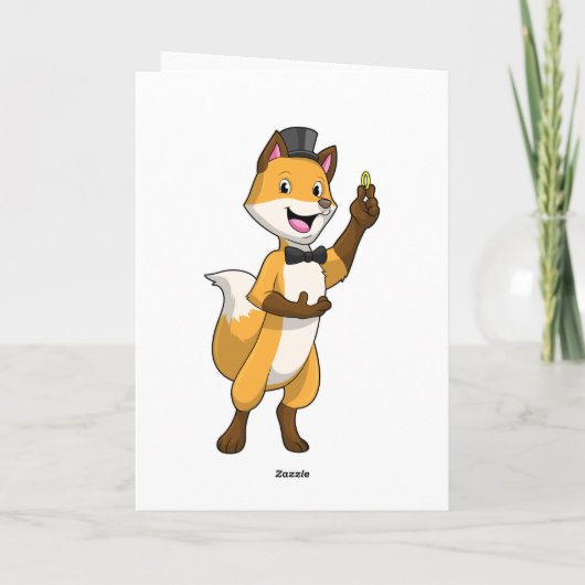 Fox als bruom met bruiloft kaart (Achterkant)