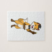 Fox als bruom met bruiloft legpuzzel (Horizontaal)