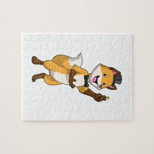 Fox als bruom met bruiloft legpuzzel (Horizontaal)