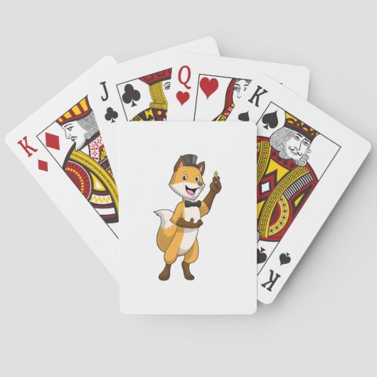 Fox als bruom met bruiloft pokerkaarten (Achterkant)