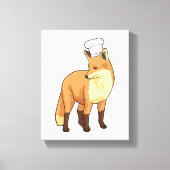 Fox als Cook met Chef-pet Canvas Afdruk (Voorkant)