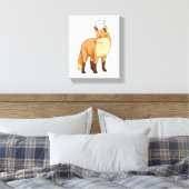 Fox als Cook met Chef-pet Canvas Afdruk (Insitu (Slaapkamer))