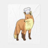 Fox als Cook met Chef-pet Fleece Deken (Voorkant)