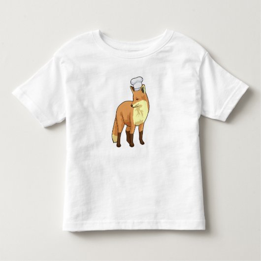 Fox als Cook met Chef-pet Kinder Shirts (Voorkant)