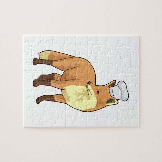 Fox als Cook met Chef-pet Legpuzzel (Horizontaal)
