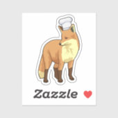 Fox als Cook met Chef-pet Sticker (Vel)