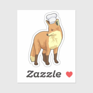 Fox als Cook met Chef-pet Sticker