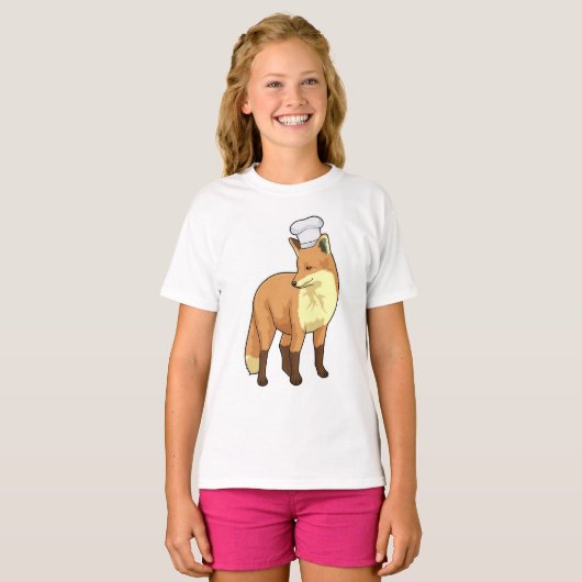 Fox als Cook met Chef-pet T-shirt (Voorkant volledig)