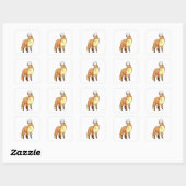 Fox als Cook met Chef-pet Vierkante Sticker (Vel)