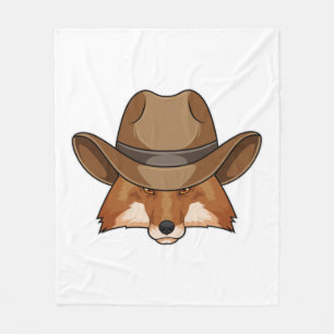 Fox als Cowboy met Pet Fleece Deken