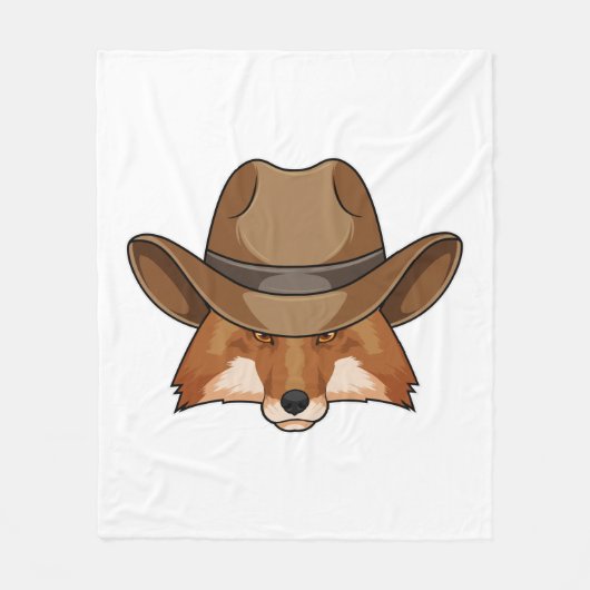 Fox als Cowboy met Pet Fleece Deken (Voorkant)