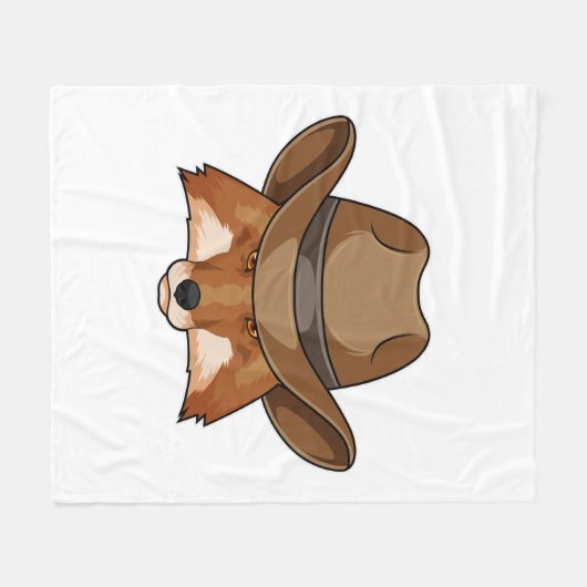 Fox als Cowboy met Pet Fleece Deken (Voorkant (Horizontaal))