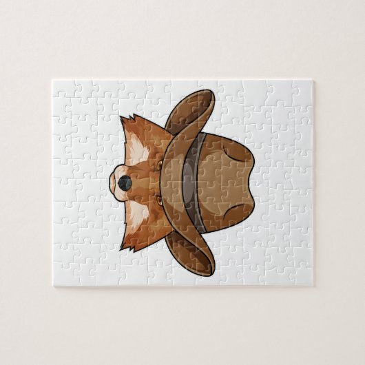 Fox als Cowboy met Pet Legpuzzel (Horizontaal)